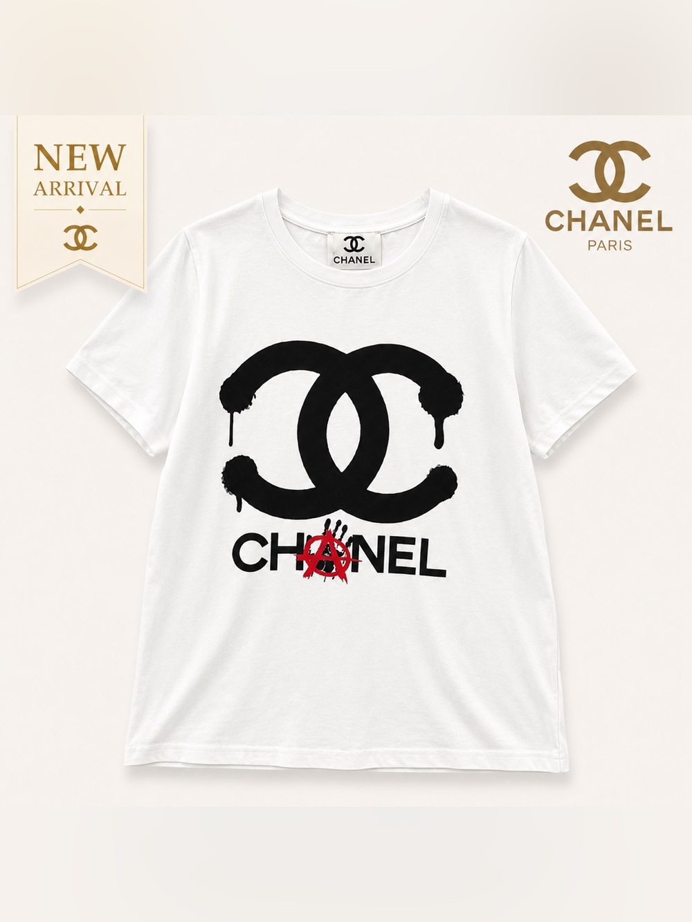 🆕✨🖤 Graphic Logo Tee – White 🖤✨